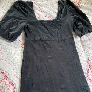 Balloon sleeve mini black bodycon